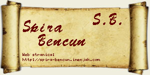 Spira Bencun vizit kartica